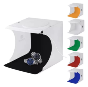 Mini Estúdio Fotográfico 6 Fundos Cabine Dobrável 23×24 LED